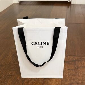 Celine Paris White Gift Bag with Black Straps
